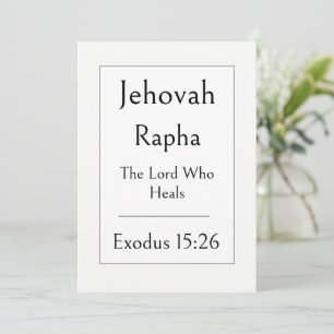 Invitation Jehovah Rapha, Nom de Dieu, Bible encourageante