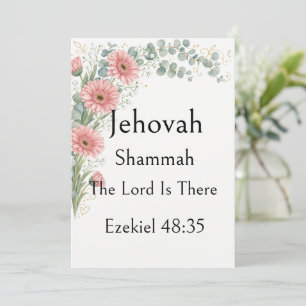Invitation Jehovah Shammah, Gerbera Daisy, Nom de Dieu, Verse