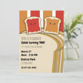 Invitation Jelly aux fraises de beurre d'arachide PB&J fête d (Debout devant)