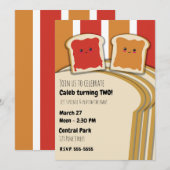 Invitation Jelly aux fraises de beurre d'arachide PB&J fête d (Devant / Derrière)