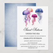Invitation Jellyfish Under The Sea Sweet 16 Anniversaire (Devant / Derrière)