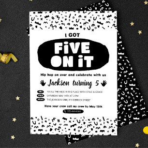 Invitation J'En Ai Cinq, 90 Hip hop Anniversaire Vielle École