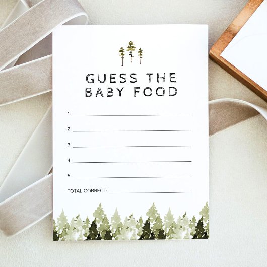 Invitation JENNA Mountain Pine Guess the Baby Food Game