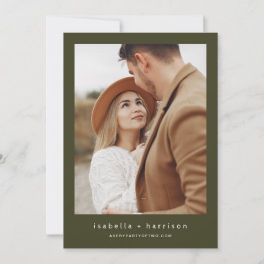 Invitation JENNA Rustic Pine Tree photo Enregistrer la date (Dos)