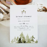 Invitation JENNA Rustic Watercolor Pine Tree Fête des mariées<br><div class="desc">Cette invitation à la douche nuptiale comprend des pins aquarellés rustiques et une police manuscrite bohème. Modifiez facilement tous les termes de cette invitation pour mieux répondre à vos besoins. Cet invitation de douche nuptiale est l'ajout parfait à votre événement à thème de montagne ou de forêt.</div>