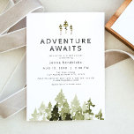 Invitation JENNA Rustic Watercolor Pine Tree Fête des mariées<br><div class="desc">Cette invitation à la douche nuptiale comprend des pins aquarellés rustiques et une police manuscrite bohème. Modifiez facilement tous les termes de cette invitation pour mieux répondre à vos besoins. Cet invitation de douche nuptiale est l'ajout parfait à votre événement à thème de montagne ou de forêt.</div>