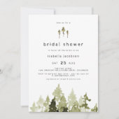 Invitation JENNA Rustic Watercolor Pine Tree Fête des mariées (Devant)