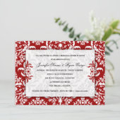 Invitation Jennifer Red Velvet Damask (Debout devant)