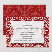 Invitation Jennifer Red Velvet Damask (Devant / Derrière)