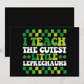 Invitation J'Enseigne À L'Enseignant Le Petit Leprechauns Le (Devant / Derrière)