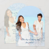 Invitation J'Épouse Mon Meilleur Ami Photo Lace Wedding Invit (Devant / Derrière)