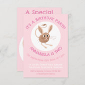 Invitation Jerboa à longues oreilles mignonne anniversaire pe (Devant / Derrière)