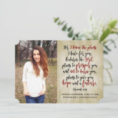 Invitation Jérémie Bible chrétienne Verse Photo Graduation (Debout devant)