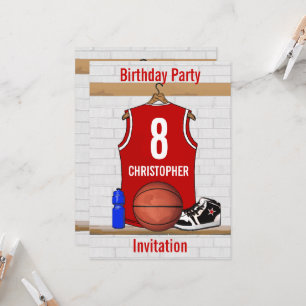 Invitation Jersey de basketball rouge et blanc