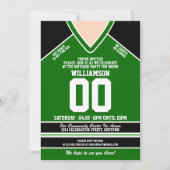 Invitation Jersey de hockey noir/vert fête d'anniversaire (Devant)