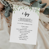 Invitation J'espionne Mariage ou Fête des mariées Game Card