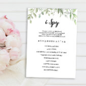 Invitation J'espionne Mariage ou Fête des mariées Game Card