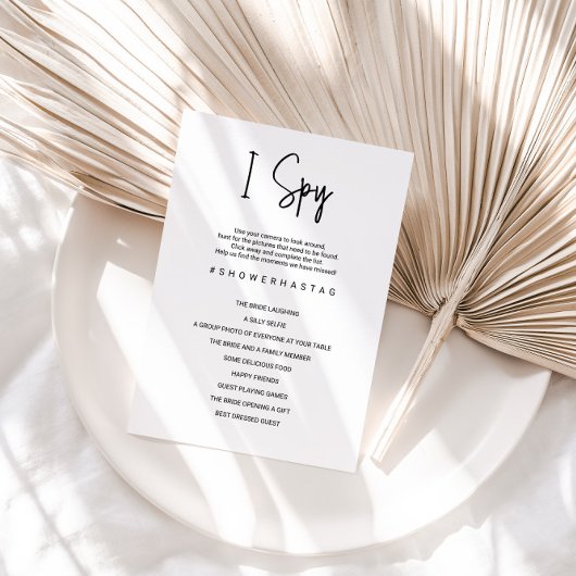 Invitation J'espionne Mariage ou Fête des mariées Game Card