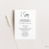 Invitation J'espionne Mariage ou Fête des mariées Game Card