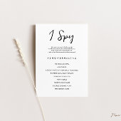 Invitation J'espionne Mariage ou Fête des mariées Game Card