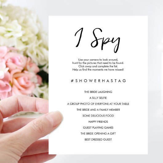 Invitation J'espionne Mariage ou Fête des mariées Game Card