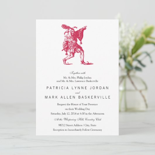 Invitation Jester de Shakespeare (Debout devant)