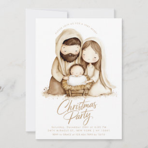 Invitation Jésus bébé de la Nativité Marie Noël religieux