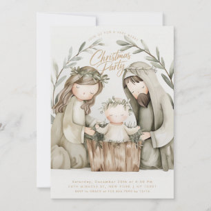 Invitation Jésus bébé Marie Nativité Religieux Noël