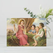 Invitation Jésus-Christ enseignant aux enfants, religion vint (Debout devant)