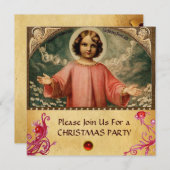 Invitation JÉSUS ENFANT AVEC ANGELS, Parchemin (Devant / Derrière)