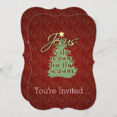 Invitation Jésus est la raison de Noël chrétien (Devant / Derrière)