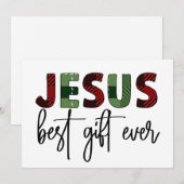 Invitation Jésus est le meilleur cadeau de Noël chrétien (Devant / Derrière)