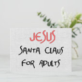 Invitation Jésus est Père Noël pour des adultes (Debout devant)