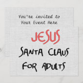 Invitation Jésus est Père Noël pour des adultes (Devant / Derrière)