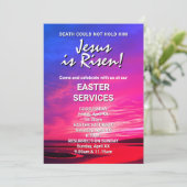 Invitation JESUS IS RISEN Custom Easter CHURCH SERVICES (Debout devant)