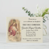 Invitation Jésus Jeune Fille Première Sainte Communion Invita (Debout devant)