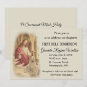 Invitation Jésus Jeune Fille Première Sainte Communion Invita (Devant / Derrière)