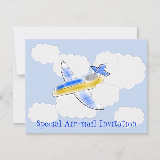 Invitation Jet Plane Air Mail Anniversaire (modifier l'âge) (Devant)