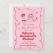 Invitation Jetée à la main Attache le noeud Martini Bachelore (Devant)