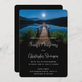 Invitation Jetée de nuit sous un Mariage de Pleine lune (Devant / Derrière)