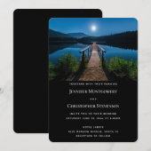 Invitation Jetée de nuit sous un Mariage de Pleine lune (Devant / Derrière)