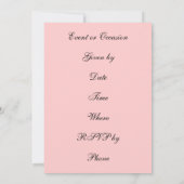 Invitation Jeter le bouquet (Dos)