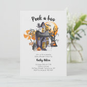 Invitation Jeter Un Coup D'Oeil À Un Joli Baby shower Hallowe (Debout devant)