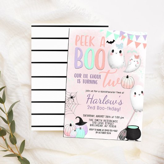 Invitation Jeter un oeil à Boo Ghost Pastel Halloween Anniver