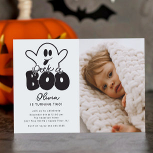 Invitation Jetez un oeil à un fantôme Boo Photo Anniversaire