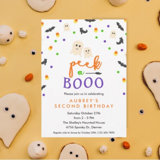 Invitation Jetez un oeil à une fête d'anniversaire Booo migno