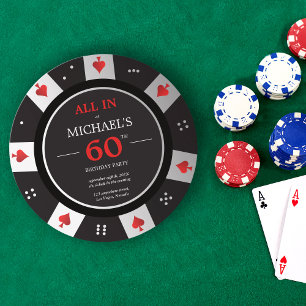 Invitation Jeton de poker du Casino Las Vegas pour le 60e ann