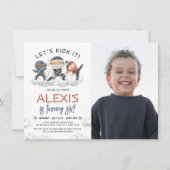 Invitation Jetons-le Ninja Warrior Karate Photo Anniversaire (Devant)