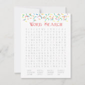 Invitation Jeu 2-en-1 pour bébé - Recherche de mots & Animaux (Devant)