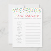 Invitation Jeu 2-en-1 pour bébé - Recherche de mots & Animaux (Dos)